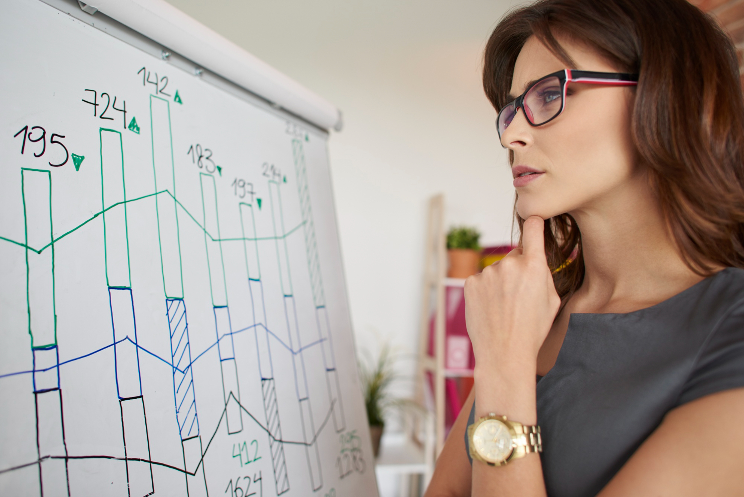 Data analysis tools on a digital screen